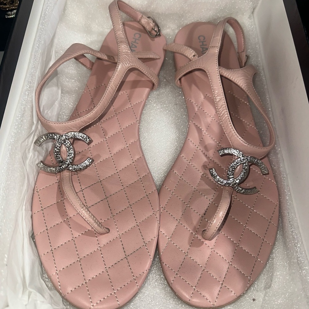 Chanel Pink Sandals with Iconic Design